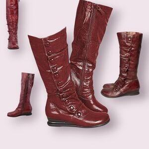Miz Mooz Burgundy Buttoned Heeled Boots